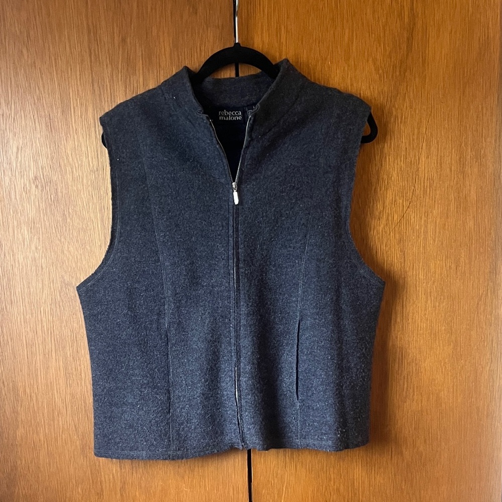 Rebecca Malone Dark Gray Wool Vest